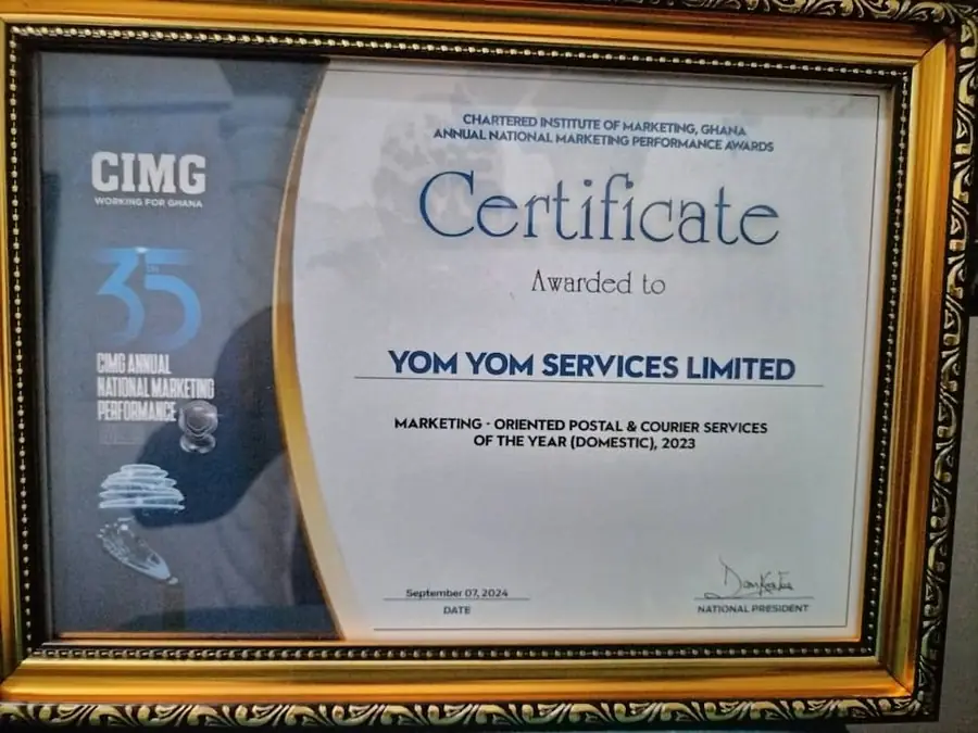 CIMG award certificate